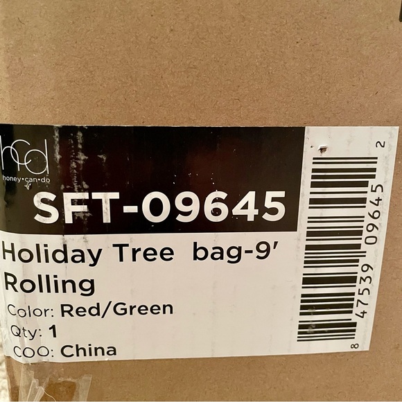 Christmas Tree Storage Bag•NIB•Rolling Heavy Duty Nylon Bag•2-Way Zip•Up to 10’ - Picture 5 of 10